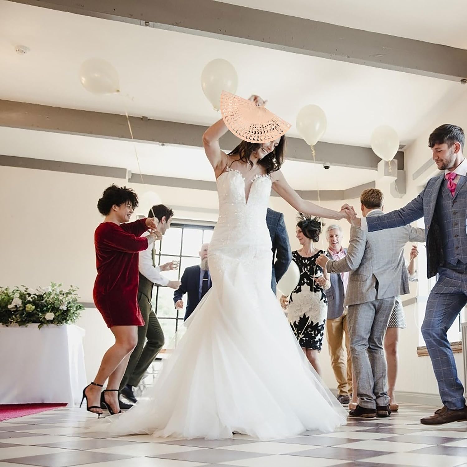 Milisten 3pcs Retro Chinese Wooden Folding Hand Fans Set with Hollow Carvings, Handheld Vintage Wood Fans for Women, Portable Cooling Accessory for Dance, Wedding, and Outdoor Use image 5