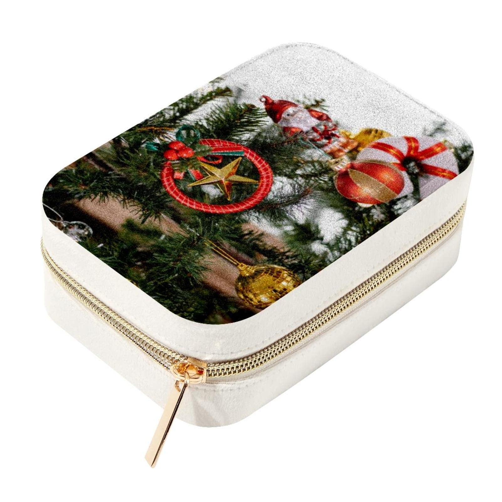 Boîte à bijoux de voyage haut de gamme en velours avec zip en métal