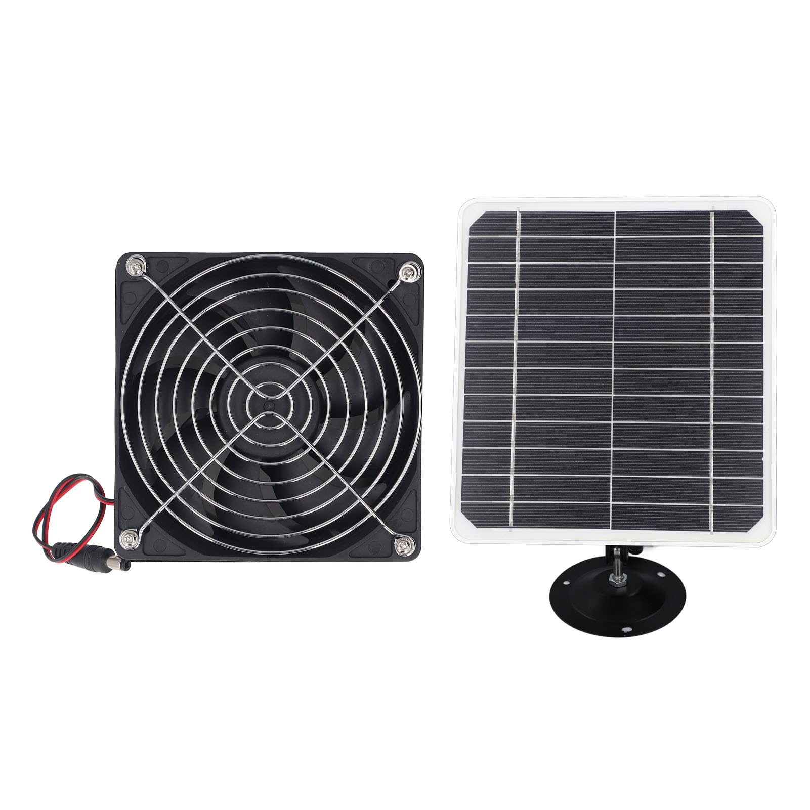 Jelquix #711 50W Solar Panel Exhaust Fan, Ventilation Fans, Solar Panel Fan With 6.5 Inch, Ideal For Greenhouse, Chicken Coop, Shed & Pet House Outside