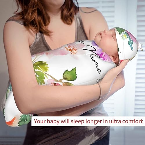 Miniatura 6 de Tkanina Manta de bebé personalizada y sombrero, saco de dormir personalizado con nombre para niños y niñas, manta de recepción neutra, regalos