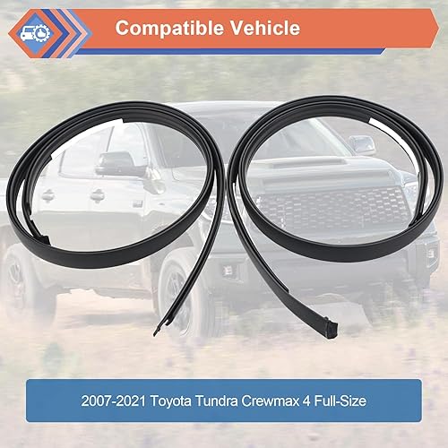 Miniatura 3 de ZONFANT Par de burletes de goteo para moldura de techo compatible con Tundra Crewmax 2007-2021 4 puertas completas, repuesto #75552-0C060 75551-0C060