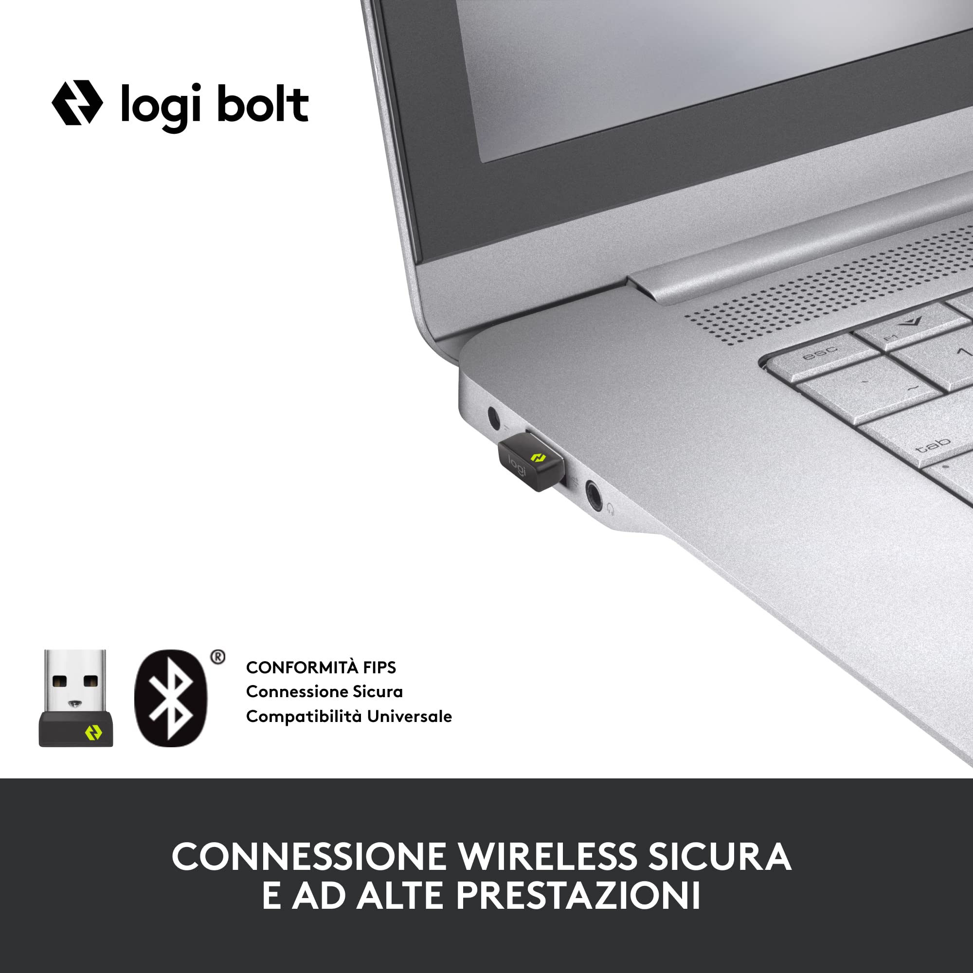 Logitech MX Keys Mini for Business tastiera wireless illuminata | Compatta, tecnologia Logi Bolt, retroilluminazione, ricaricabile, Windows/Mac/Chrome/Linux, Italiano QWERTY - Grigio