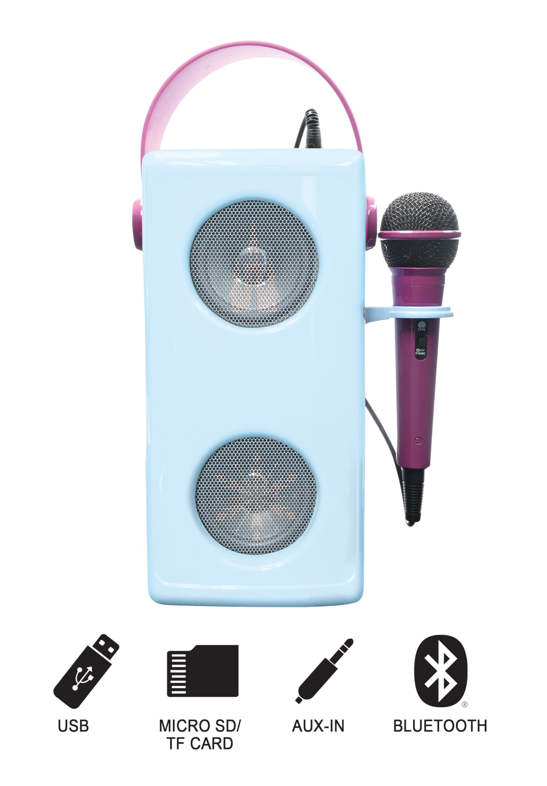 LEXIBOOK, Frozen, Altavoz Bluetooth, BTP185FZZ | Micrófono, luces multicolor, ranura SD/TF, batería recargable, azul