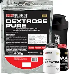 Kit Dextrose 900g + Creatina 100g + BCAA 100g + Coqueteleira - Bodybuilders