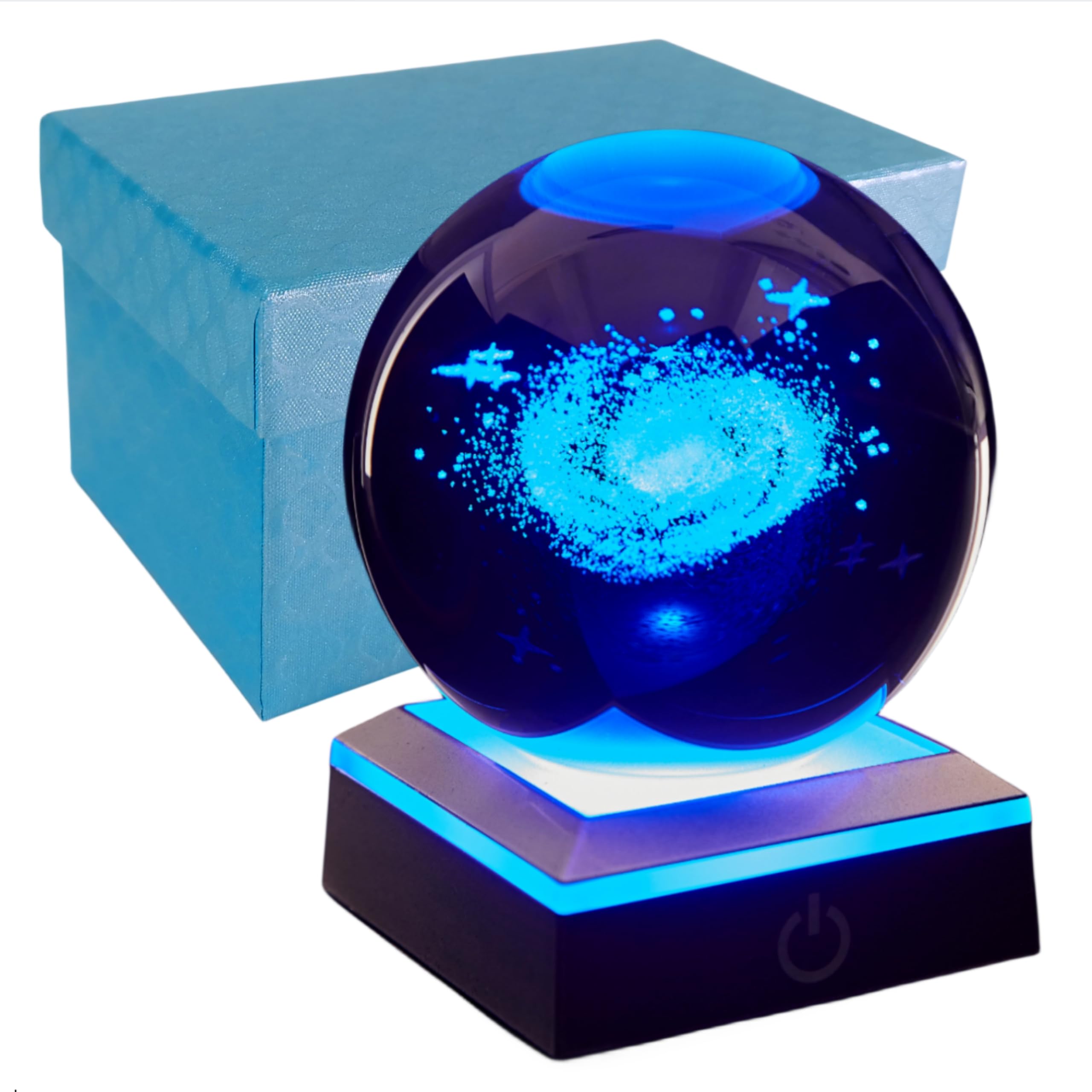 3D Galaxy Crystal Ball Night Light, Upgraded 3.15 Inch Glass Ball Lamp with LED Base, Galaxy Lamp Decor, Birthday Holiday Xmas Gifts for Boys Girls