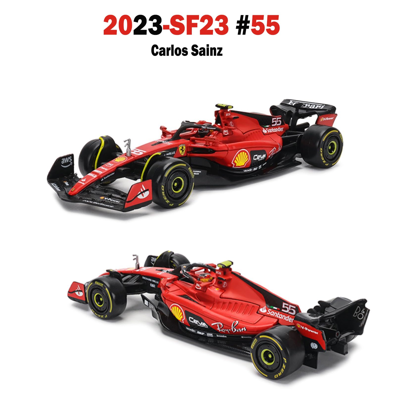 Amazon | HTLNUZD Bburago 2023 1/43 SF23#55 レーシングモデルカー F1