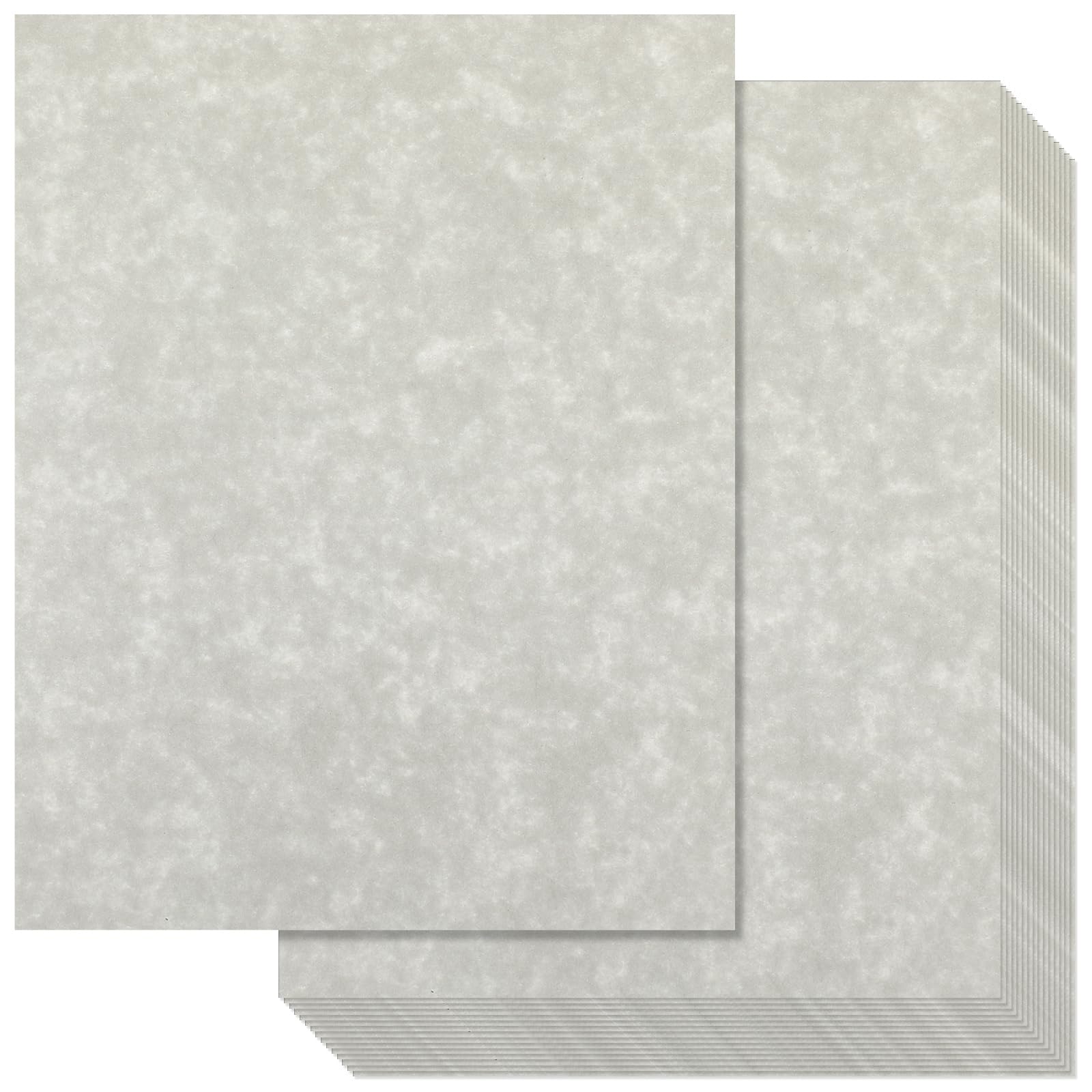 Epakh 200 Pcs Old Age Parchment Paper 8.5 x 11 Inch Standard Letter Vintage Colored Old Parchment Semblance Double Side Printing Paper (Dove Gray)