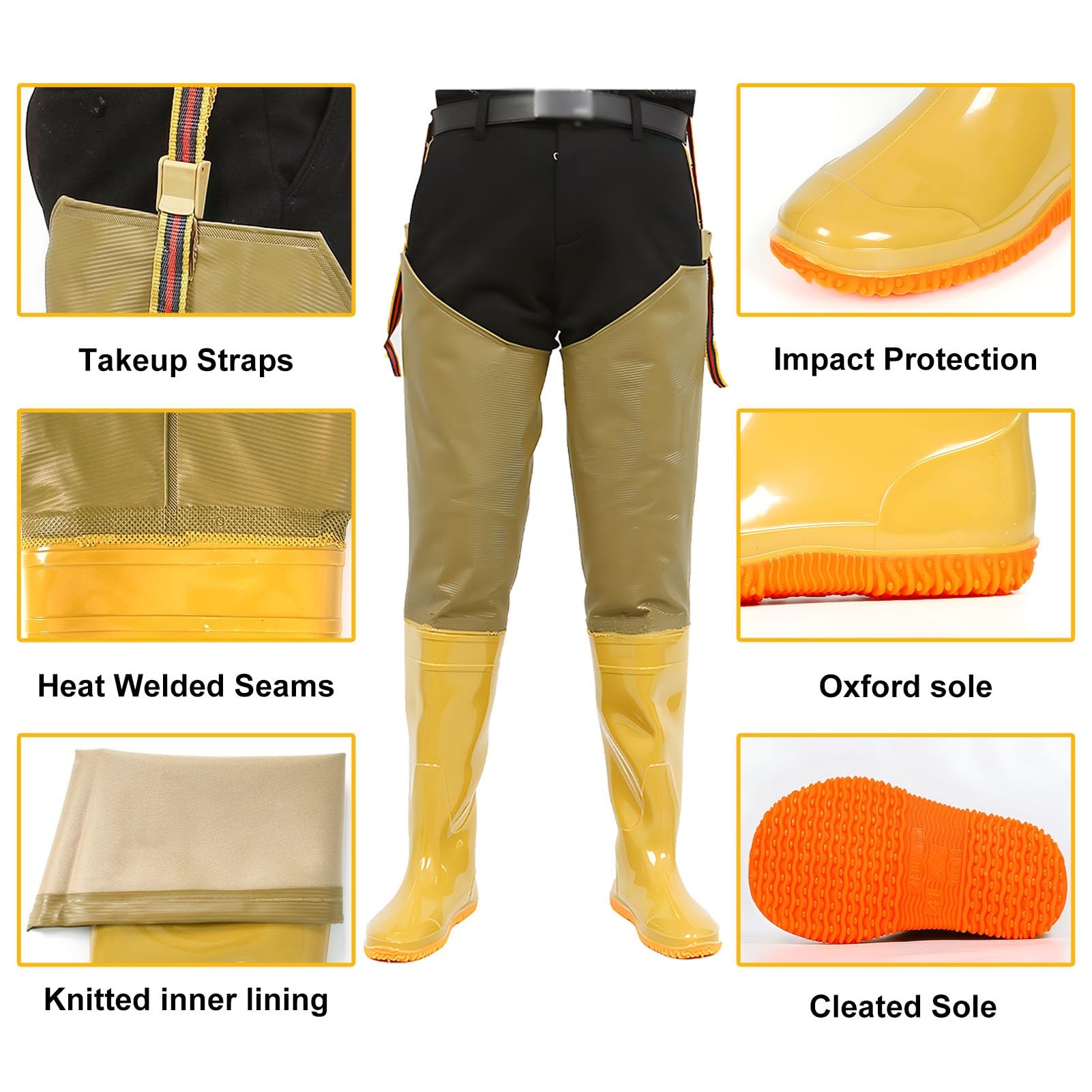 Waders hip Wader da Pesca In Nylon A 2 Strati, Wader Flessibili con Presa Più Forte, Per Laghi, Caccia E Paludi