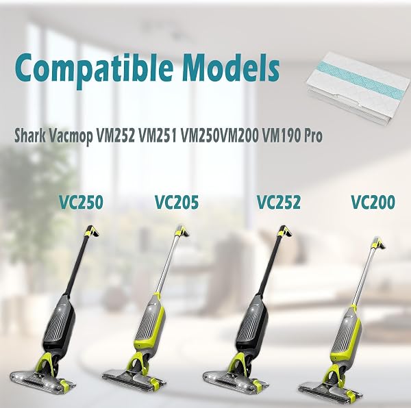 Replacement Pads for Shark VACMOP VM252 VM200 VM190 VM250 VM251 VM200C VM252C QM250 VC205,20 Pcs Disposable Vac Mop Pads Refills - 2