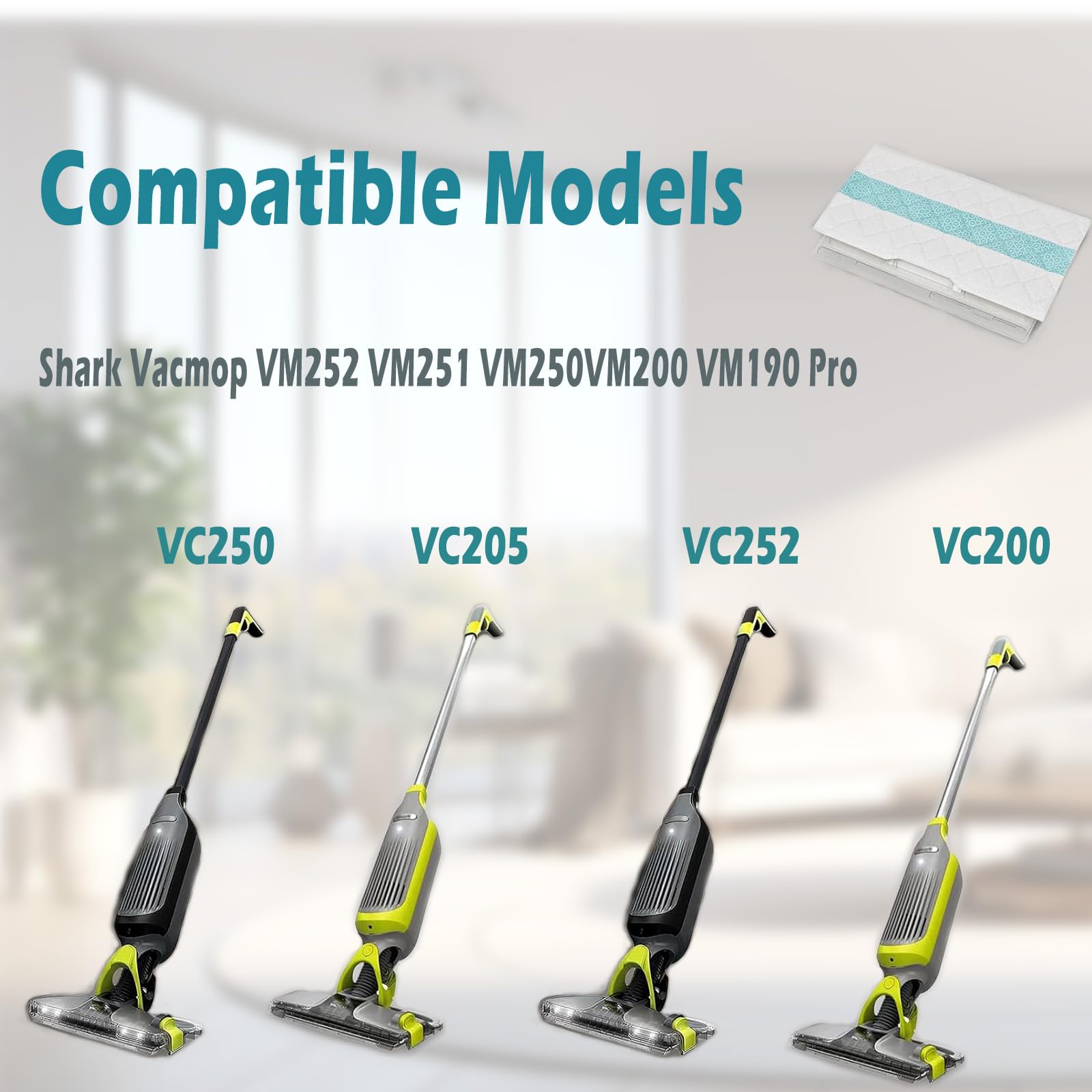 Replacement Pads for Shark VACMOP VM252 VM200 VM190 VM250 VM251 VM200C VM252C QM250 VC205,20 Pcs Disposable Vac Mop Pads Refills - 2