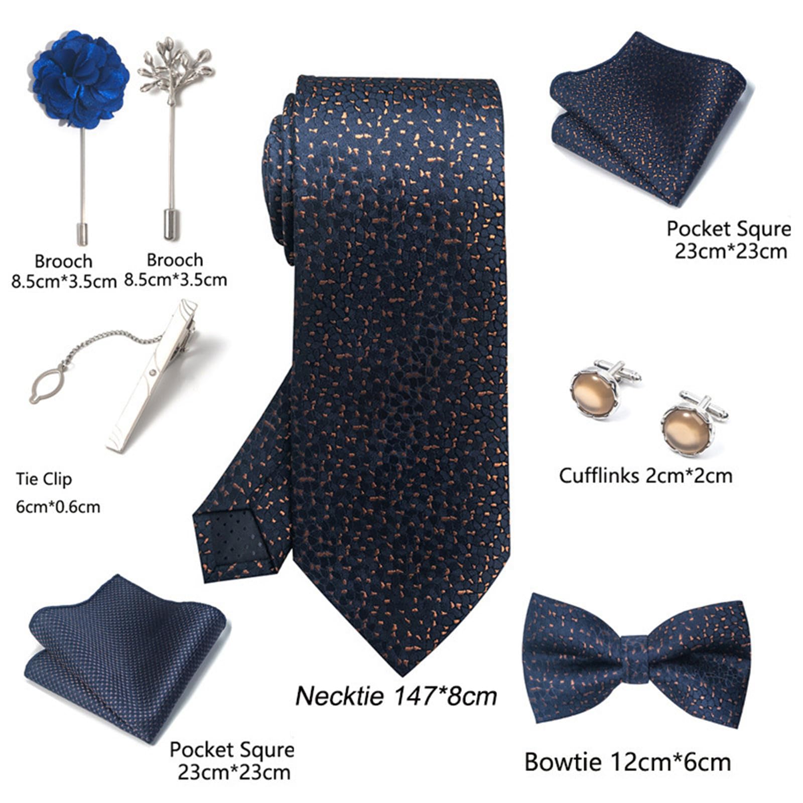 Pajarita Hombre Corbata De Alta Gama para Novio Y Boda, Conjunto con Caja Regalo Ramillete Pañuelo Bolsillo, Hombre-2