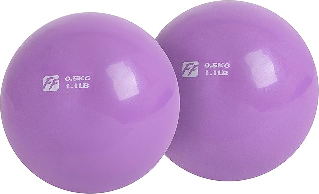 FunctionalFitness Weighted Soft Pilates Yoga Toning Ball Pair - 2 x 0.5kg