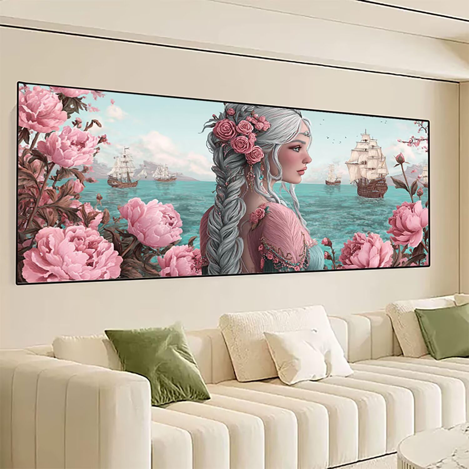 Diamond Painting Blume, 5D Mädchen Diamond Painting Erwachsene Bastelset Kinder ab 6 Jahre, DIY Crystal Art Kreativ Set für Erwachsene Mosaikherstellung Bastelset für Deko Wohnzimmer 60x155cm 0R-229