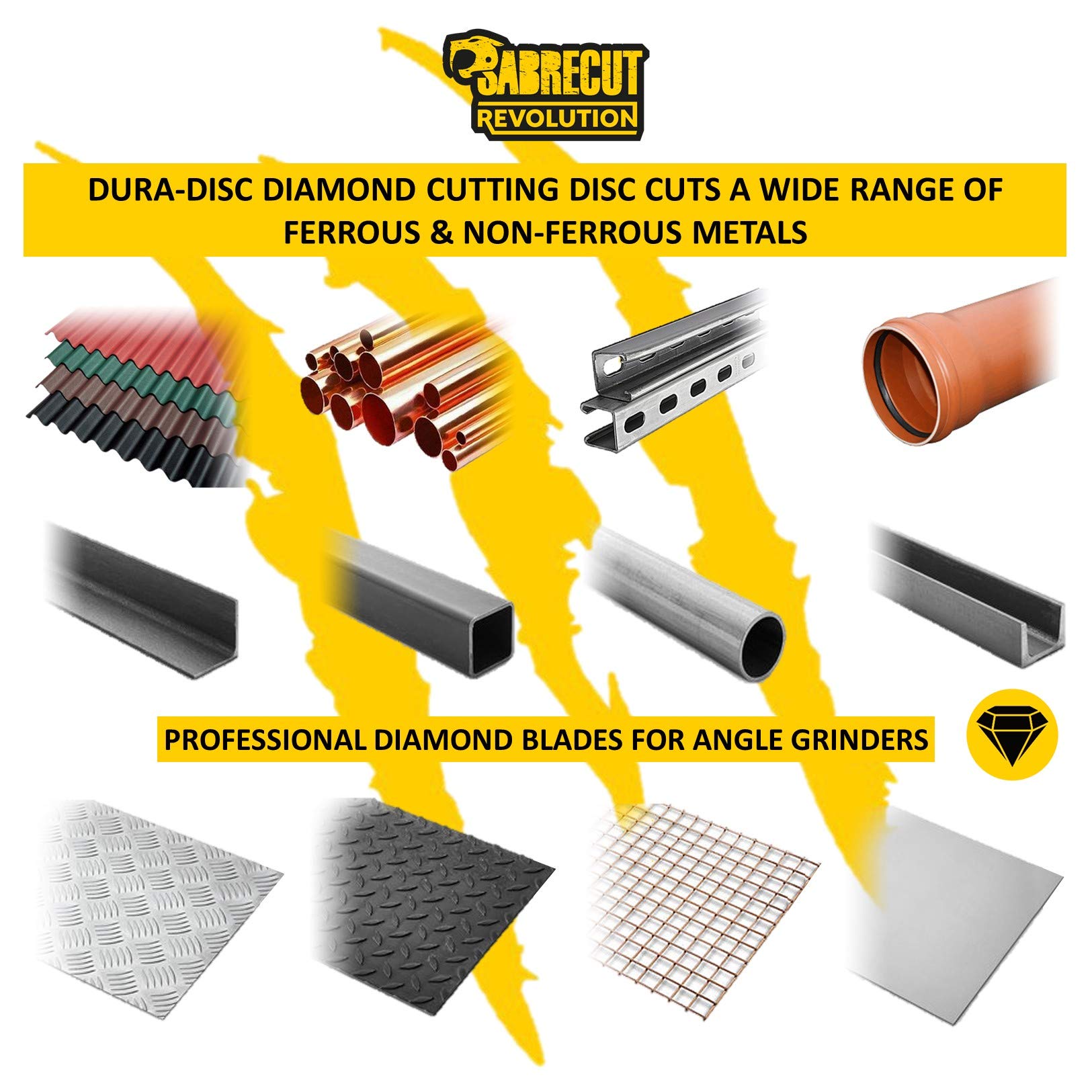 SabreCut 1pc VBSC230ME 230mm 22.23mm Eje Metal Disco sierra circular TCT | Industrial-grade vacuum-brazed diamond ofrece duradero corte en seco through ferrous y non-ferrous metals