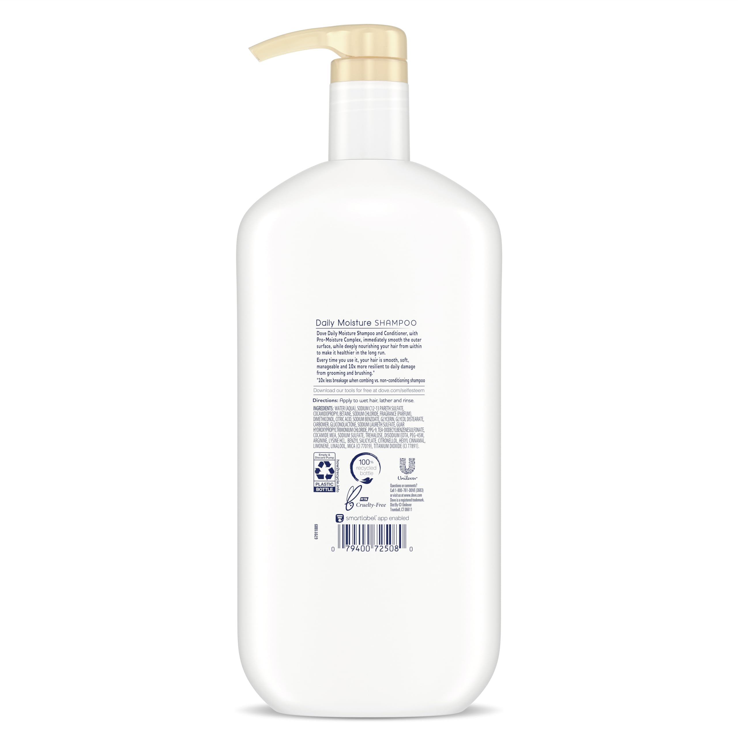Dove Daily Moisture Shampoo & Conditioner Set with Pumps, 2 Count, 31 oz