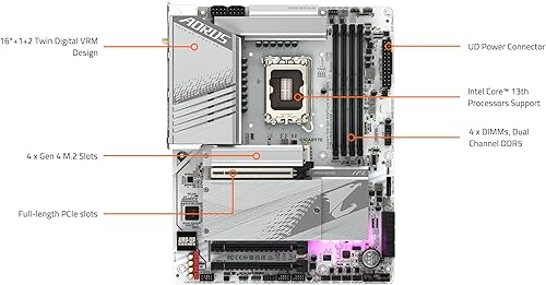 Miniatura 7 de GIGABYTE Z790 AORUS Elite AX ICE (LGA 1700 Intel Z790 XATX DDR5 4* M.2PCIe 5.0USB 3.2 Tipo-CWi-Fi 6ELAN de 2.5GbEQ-Flash PlusEZ-Latch PlusPlaca