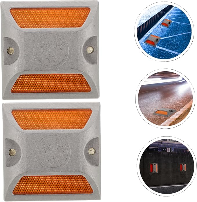 Marcadores reflectantes de aluminio para carretera 2 piezas miniatura 2