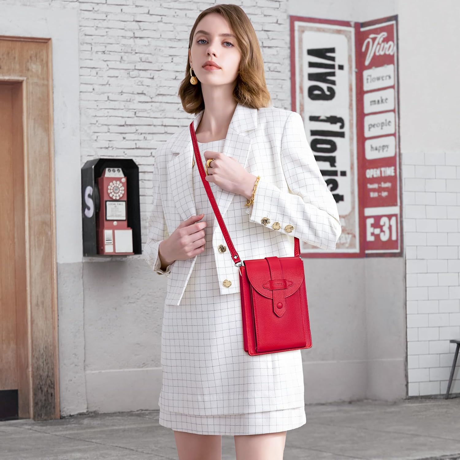 nuoku Small Crossbody Bags for Women with Elastic band Mini Cellphone Purse Designer Phone Bag with Sponge - Image 2