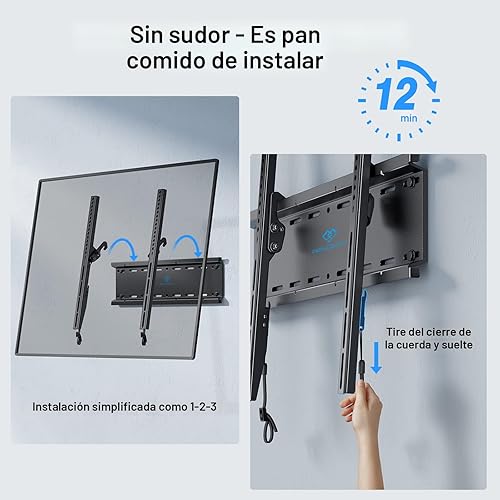 Miniatura 4 de PERLESMITH Soporte de pared inclinable para TV de perfil bajo para la mayoría de televisores LED LCD OLED de 23 a 60 pulgadas, pantalla plana