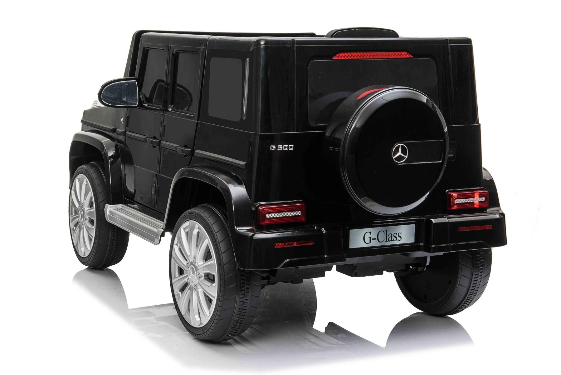 Mercedes G500 12 V elektryczny samochód elektryczny, czarny, pilot zdalnego sterowania 2,4 GHz, wejście USB/SD, tylne zawieszenie, bateria litowa, oświetlenie LED, oryginalna licencja