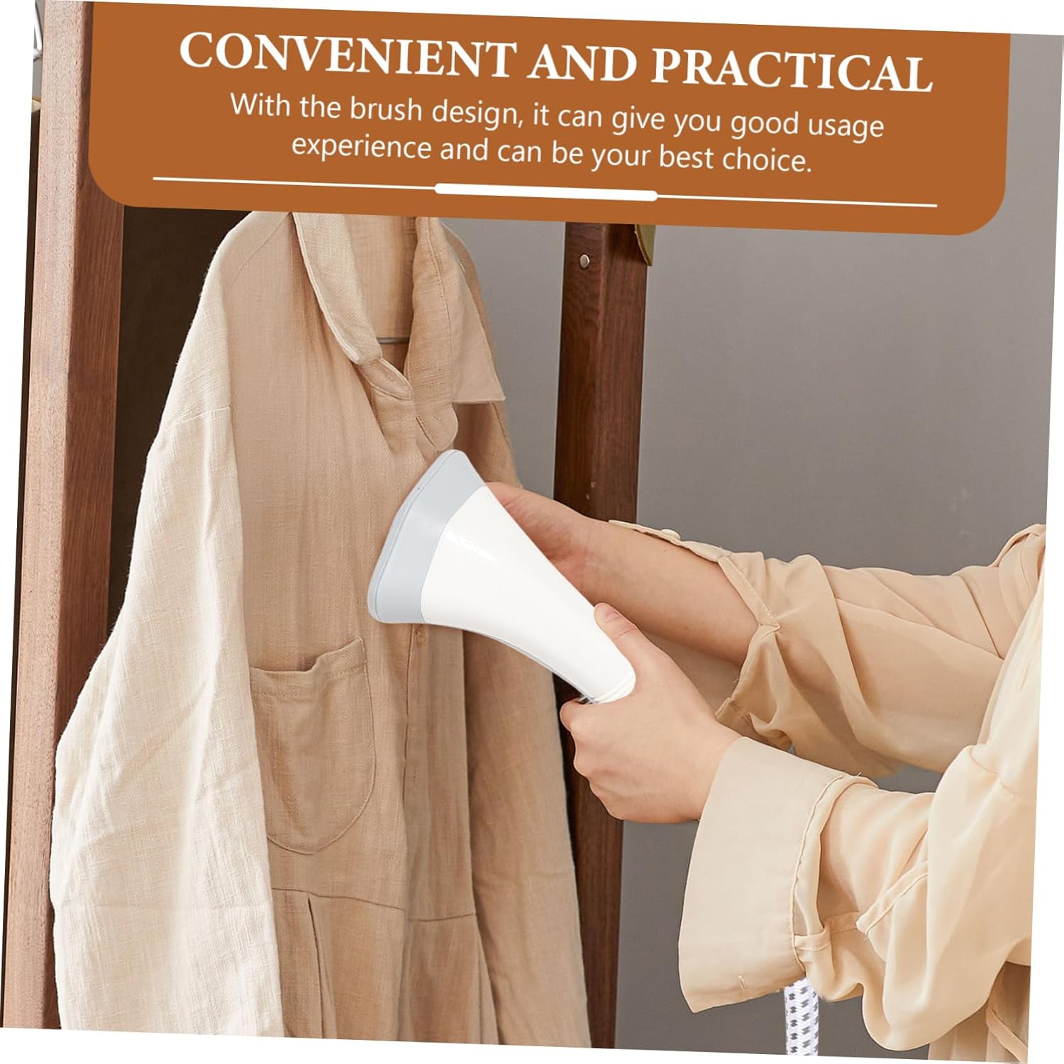 Replaceable Steam Press Nozzle with Long Hose Multi-use Steamer Accessory for Wrinkle Removal Various Fabrics and Construction