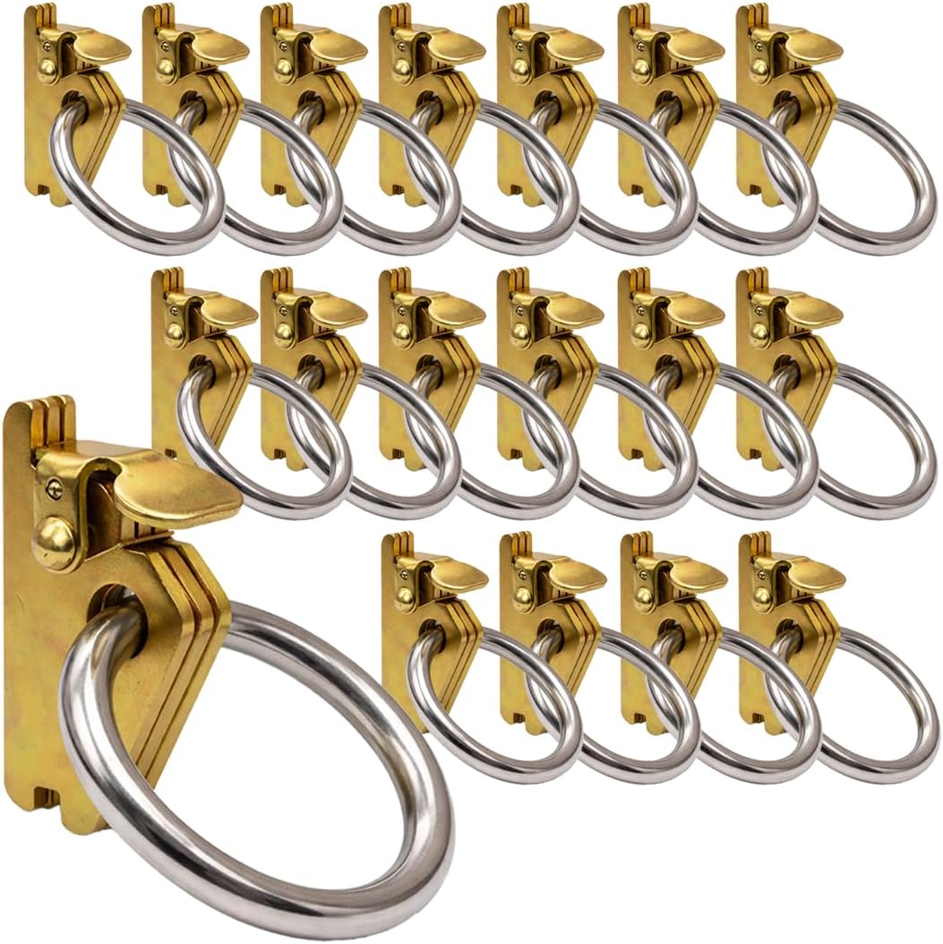 BoxerTool Heavy Duty E-Track Tie Down Anchors (20 Pack) - Heavy Duty Steel 2" O Ring E Track Accessories for Trailer, Vans, Trucks, Motorcycle, Enclosed/Flatbed Trailers