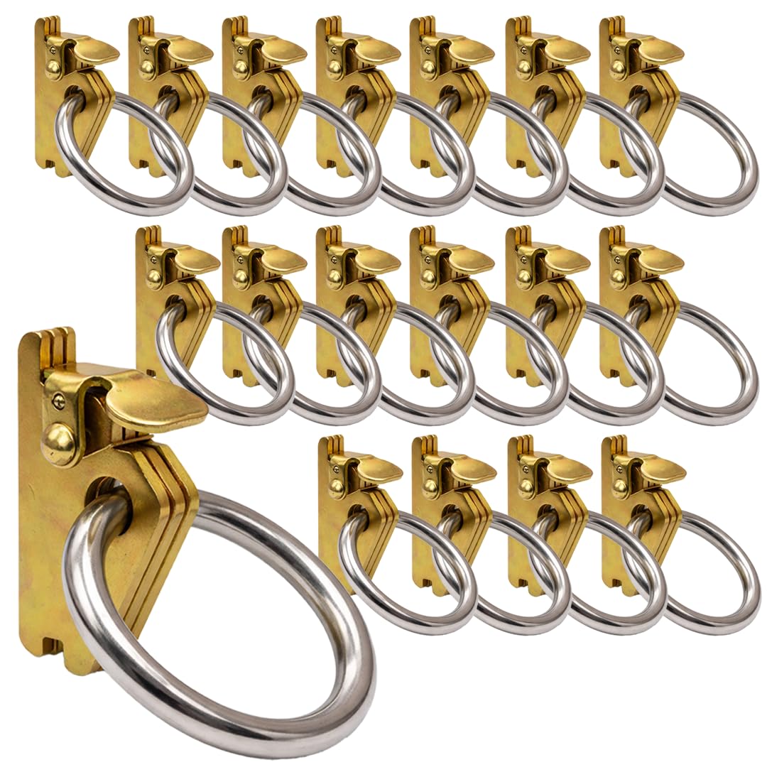 BoxerTool Heavy Duty E-Track Tie Down Anchors (20 Pack) - Heavy Duty Steel 2" O Ring E Track Accessories for Trailer, Vans, Trucks, Motorcycle,