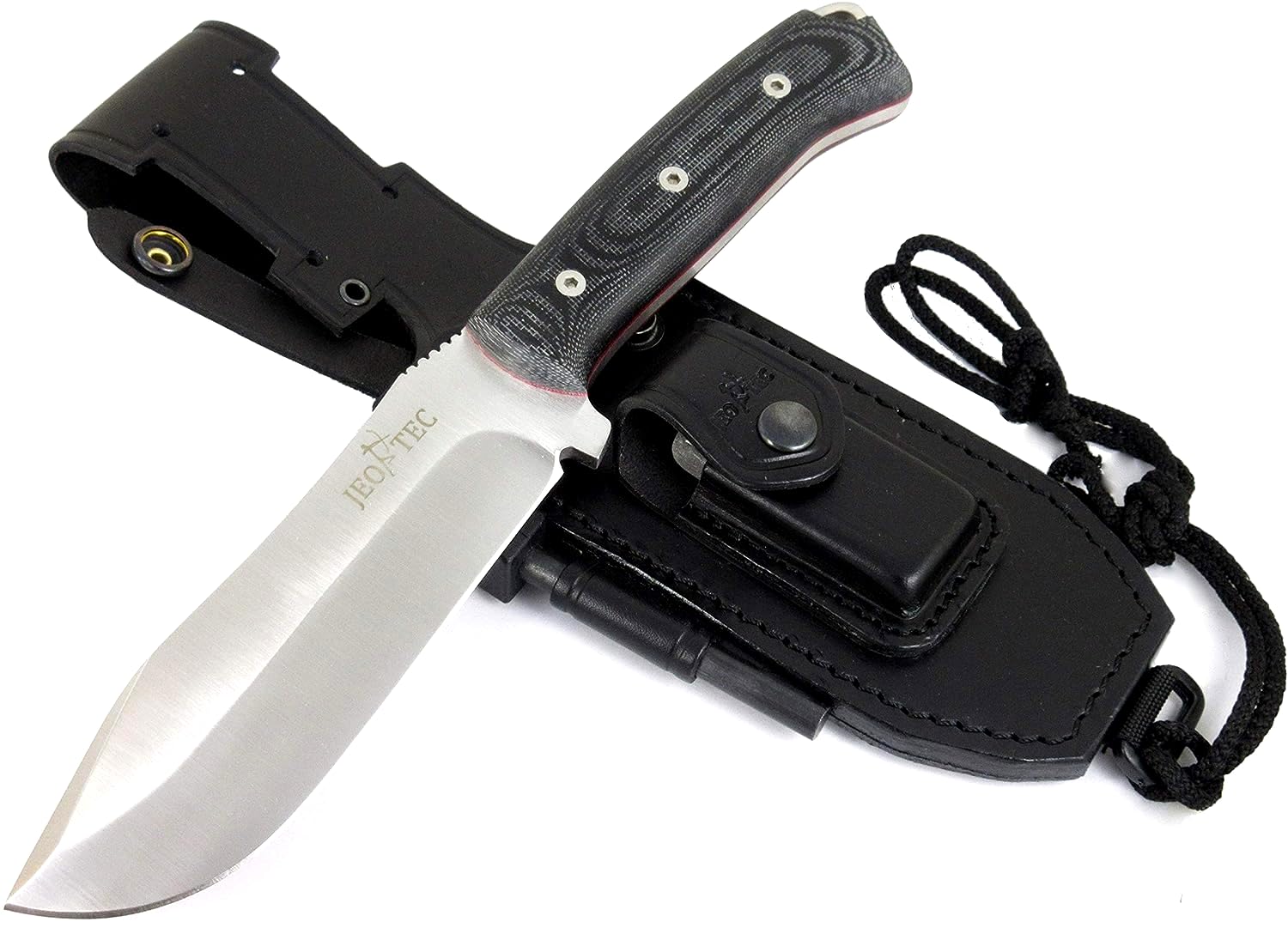 Coltello JEO-TEC Nº10 Bushcraft Full Tang - Lama 10 Cm Acciaio MOVA-58, Fodero Kydex E Ferrocerio, Fatto In Spagna