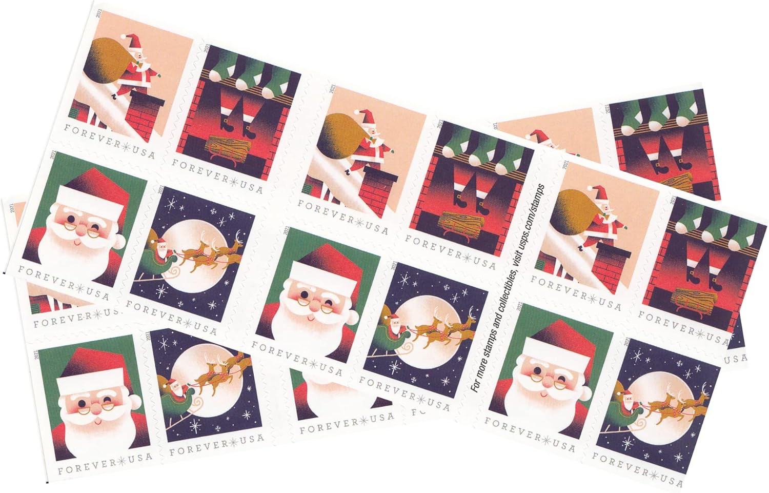 USPS A Visit from St Nick Book of 20 Forever First Class Postage Stamps (2 Booklets (40 Stamps))
