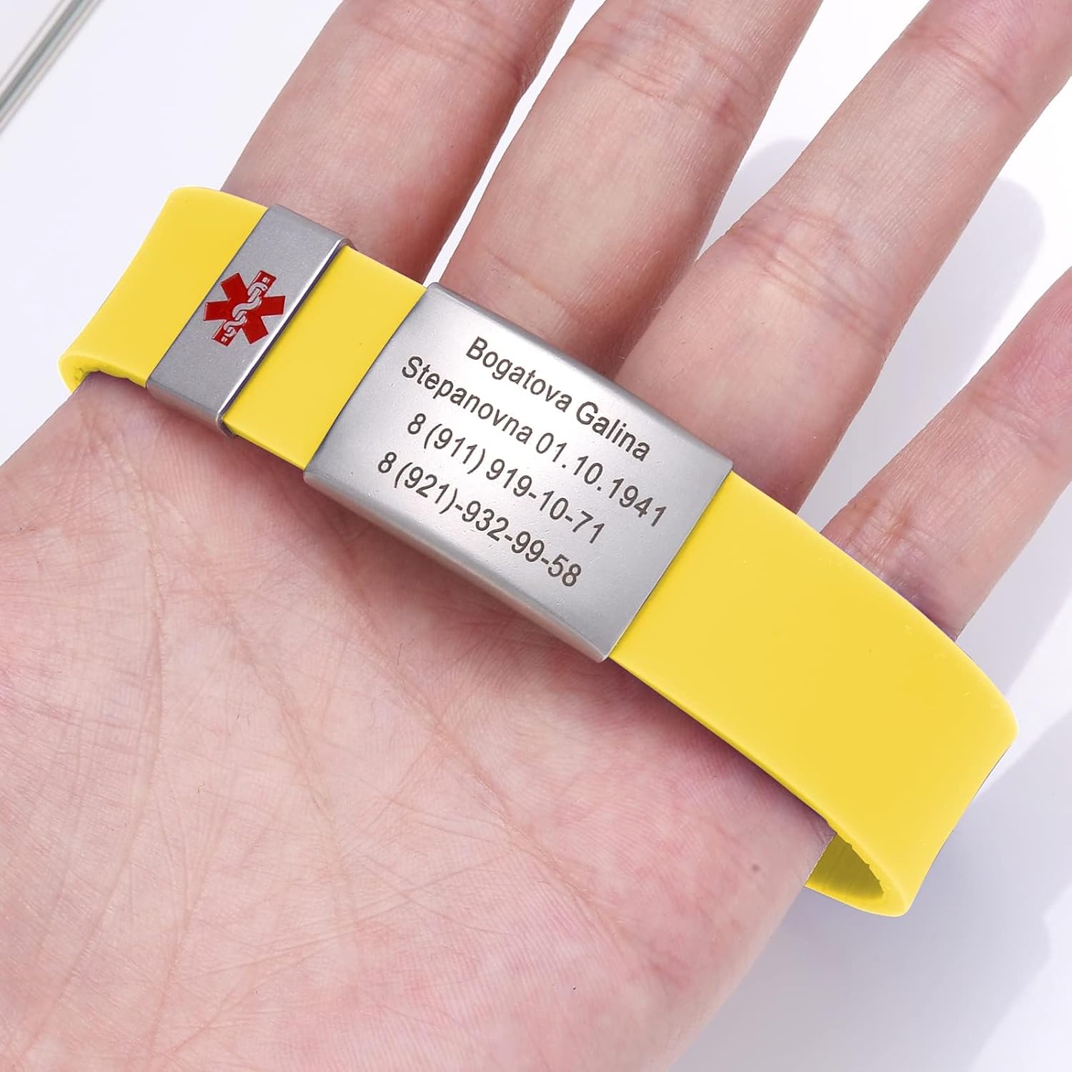 TINGKU Customized Sport Medical Alert Bracelet for Men Women Free Engraving Personalized SOS ID Bracelets