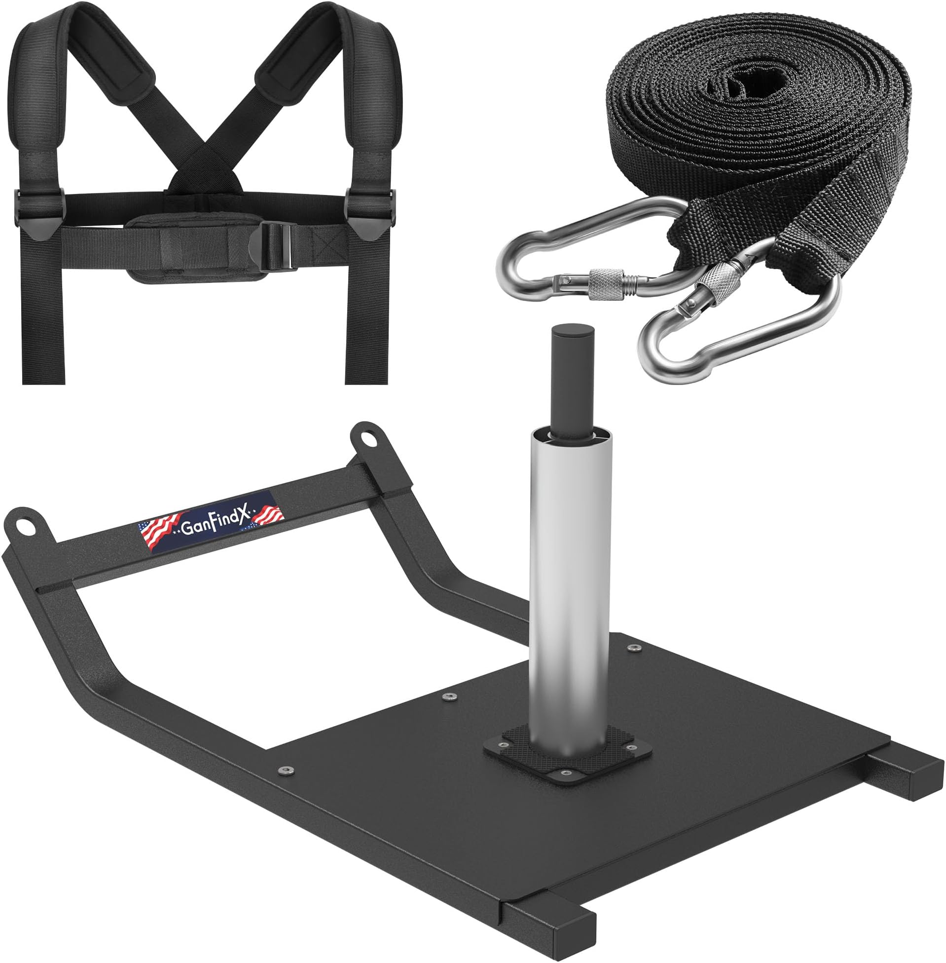 – 'GanFindX Weight Sled, Workout Sled, Fitness Strength Training Sled for Athletic Exercise and Speed Improvement, Suitable for 1'' and 2'' Weight Plates'