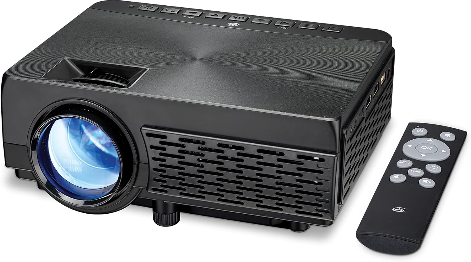 Black Mini Bluetooth DLP Projector with HDMI and USB