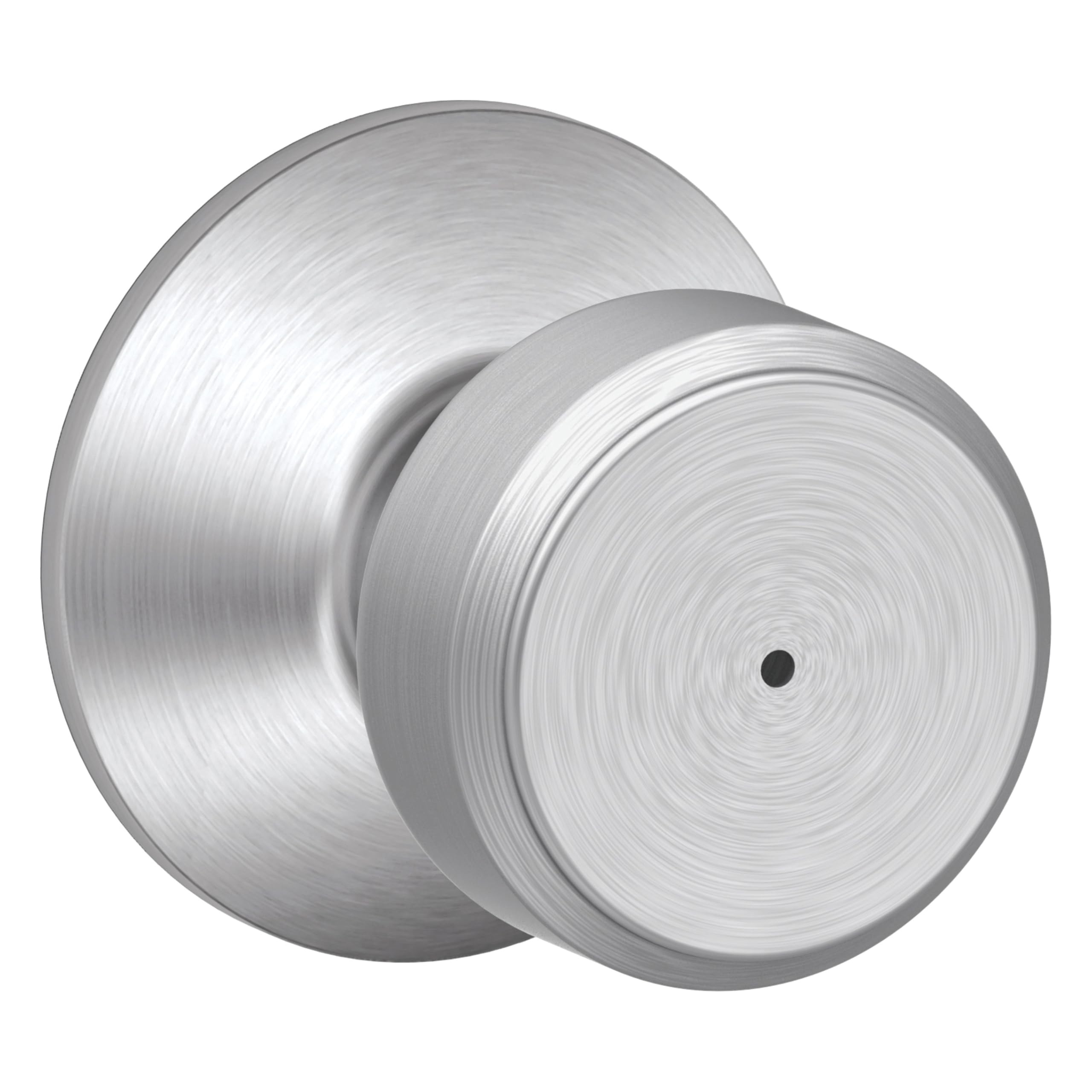 SCHLAGE Bowery Bed/Bath Privacy Door Knob with Lock, Satin Chrome