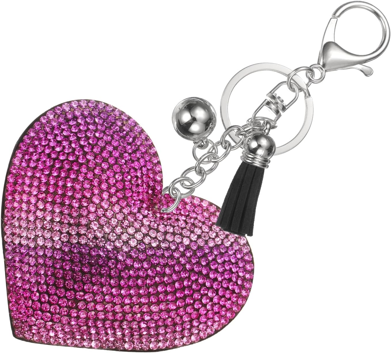 PATIKIL Rhinestone Keychains for Women, Cute Bling Heart Shape Purse Charm for Bag Handbags Car Keys