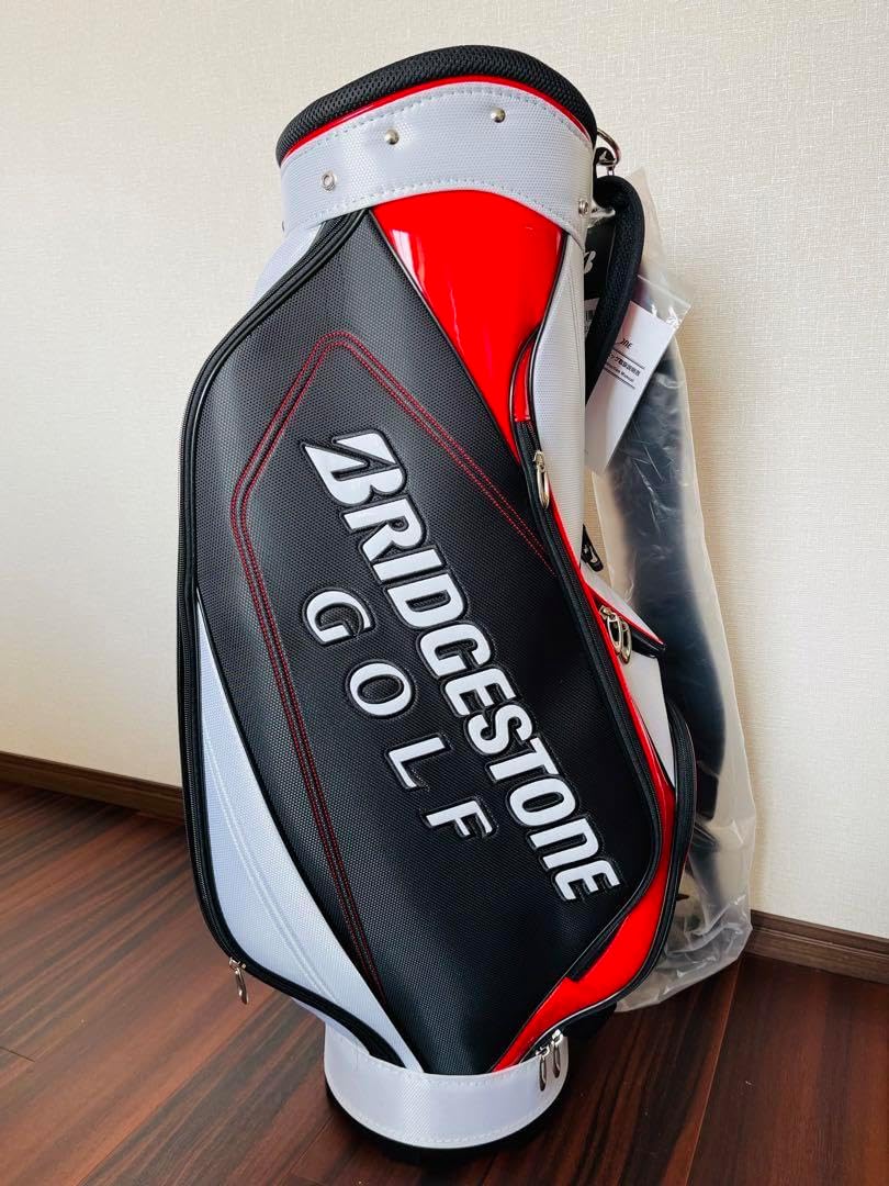 J.LINDEBERG キャディバッグ ブラック/レッド J.LINDEBERG キャディバッグ 黒/赤 BRIDGE ゴルフバッグ 黒/赤/白 J