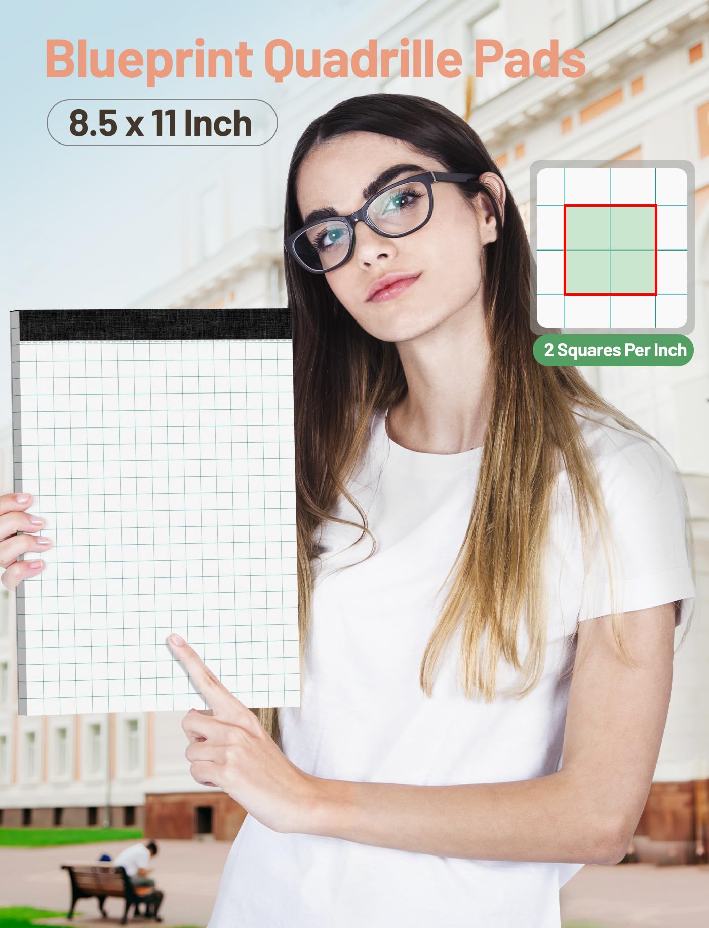 Snapklik.com : Graph Paper Pads 8.5 X 11 Graph Paper Notebook 8 Pack ...
