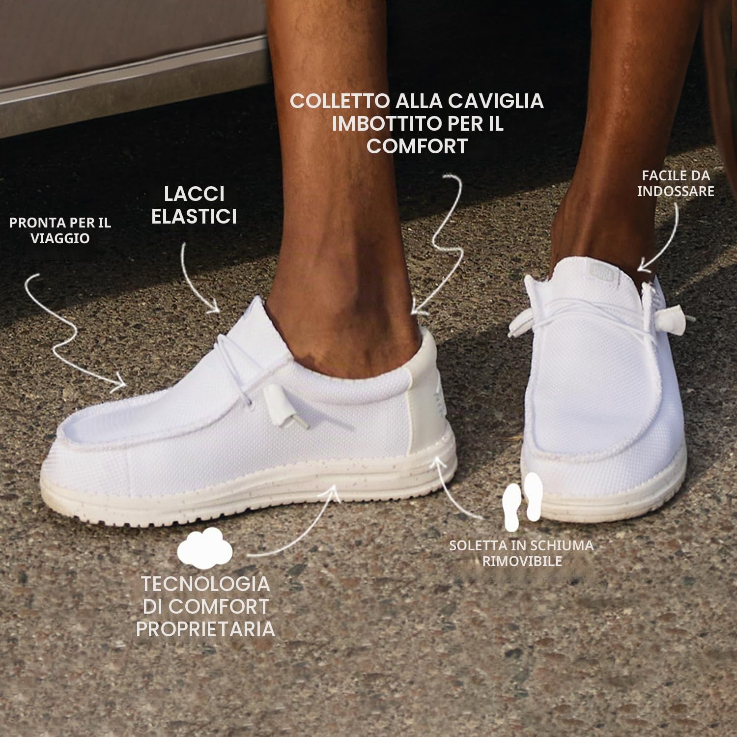 Hey Dude - Wally Stretch Sox - Scarpe Uomo Slip-On - Mocassinio