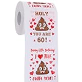 60th Birthday Gifts for Women, Men, Her, Him - Happy Prank Toilet Paper - 60th Birthday Decorations, Party Supplies Favors - 60 Years Old Funny Gag Gift Ideas, Novelty Bday Present for Friends, Family
