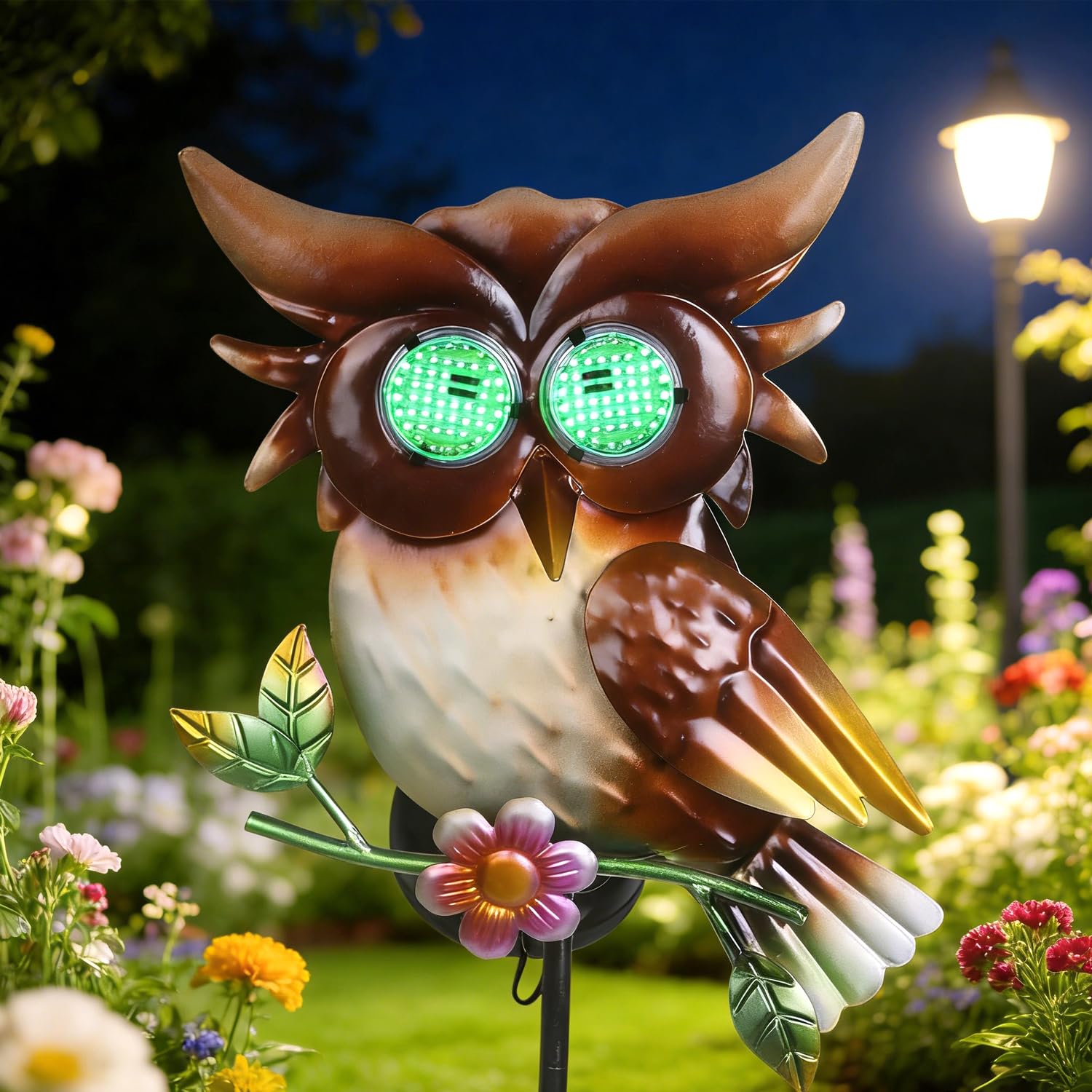 Solar Owl Garden Stakes Decorative with Moving LED Eyes Lights 39 7 Owl Solar Lights Outdoor Garden for
