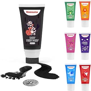 Baby Hand and Footprint Ink with Sponge Head, Baby Safe Paint, 1.69 fl oz Non-Toxic and Washable, Dog Safe Paint for Paws Suitable for Babies and Pets, Newborn Memento, Black