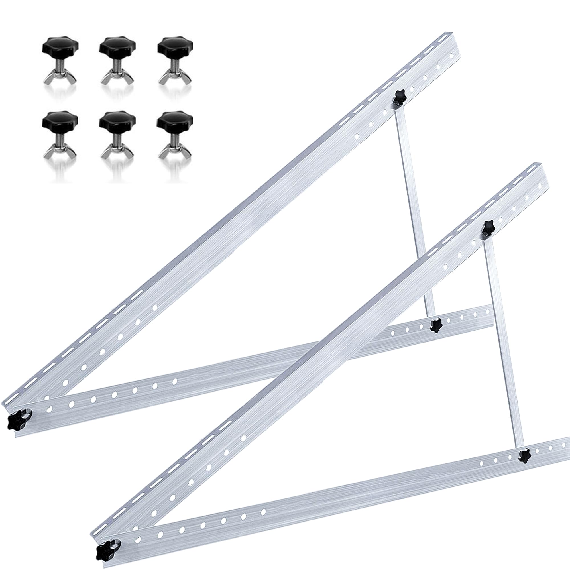 Warmfay Solarmodul Halterung 1305MM, 1 Paar 52'' Halterung für Solarpanel, PV Aufständerung Flachdach Einstellbarer Winkel 30-41°, Alu PV Modul Halterung für Balkon Wandmontage Gartenhaus Wohnmobil