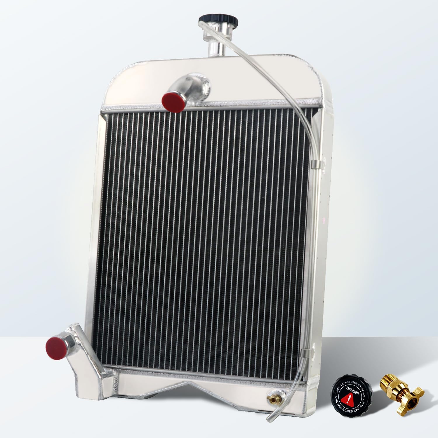 ColQuee OE# 8N8005 86551430 3 Row Aluminum Radiator Compatible With Ford 8N 9N 2N Tractors Model Early Style Original Aluminum radiators