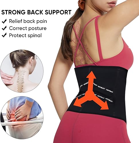 Miniatura 4 de HOTSUIT Entrenador de cintura para mujer, soporte de espalda, sauna, corsé moldeador, traje de sauna