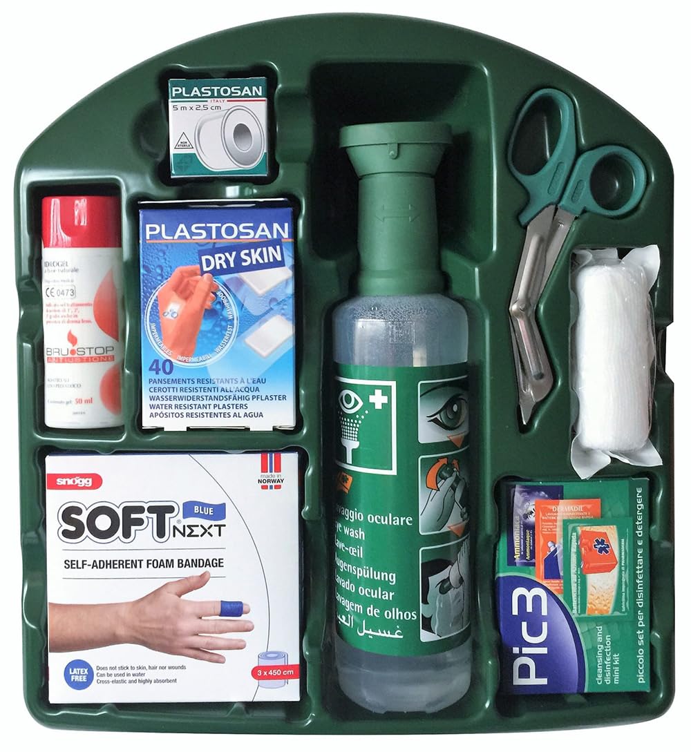 Valigetta di Pronto Soccorso oculare, ustioni e medicazione 340x80x380 mm