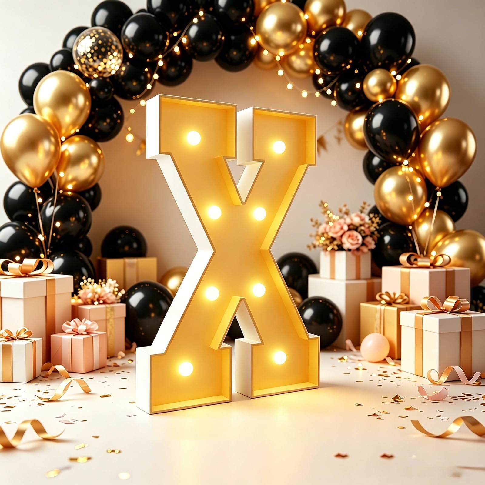 70cm/100cm/120cm Marquee Letters LED Light Up Letter(Letter X,70cm(2.3FT))