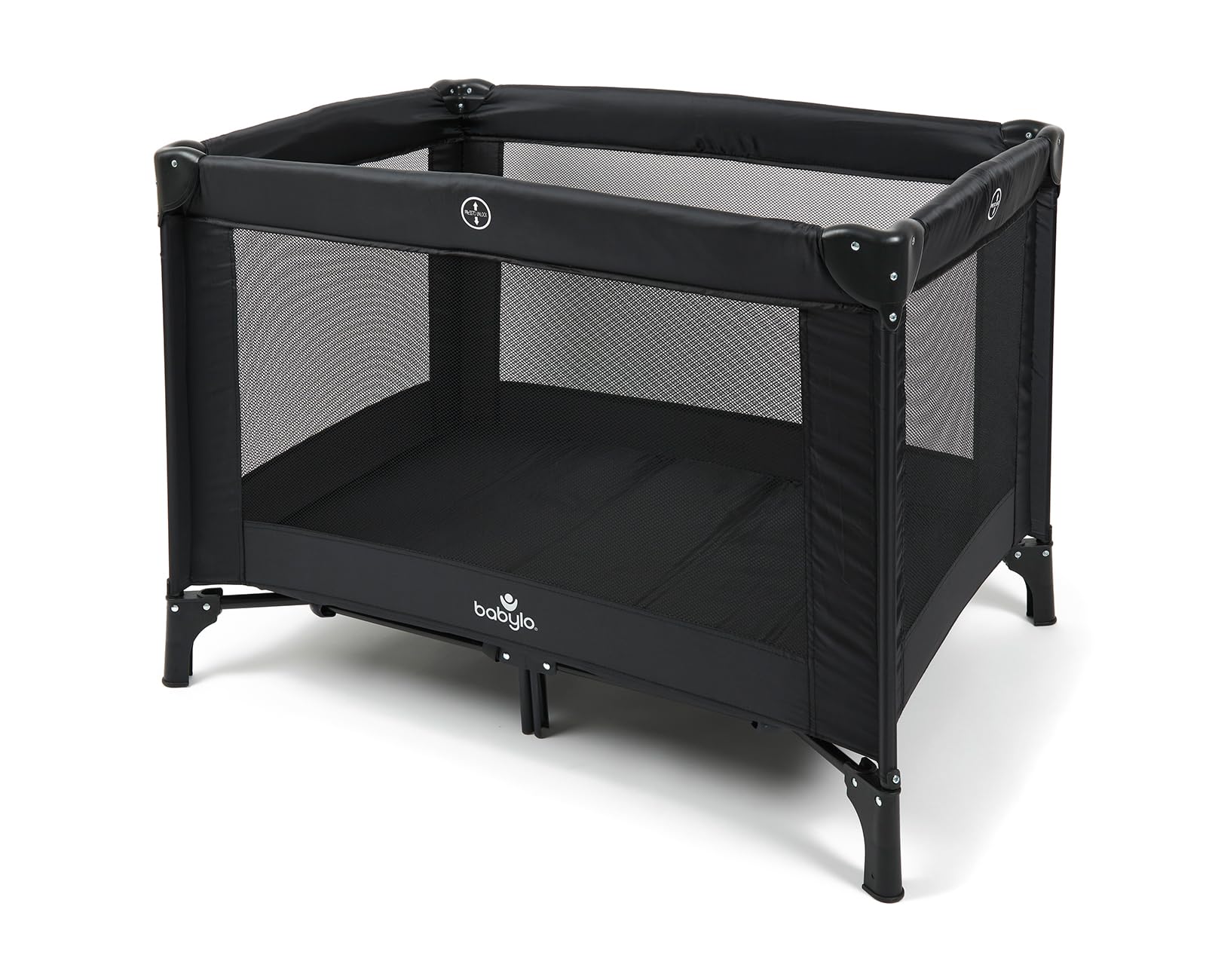 Babylo Alpha Travel Cot, Lightweight, Easy to set up, Black