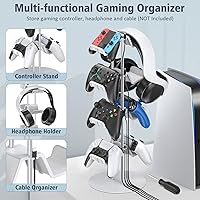 Vista 2 de Kytok Gamer Gifts, Headset Stand 4 Tiers with Cable Organizer, Controller Stand Compatible with PS5XboxNintendo SwitchPS PortalPS4, Headset Holder &