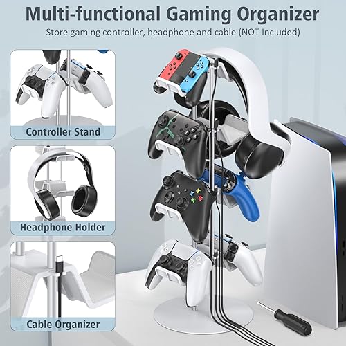 Miniatura 2 de Kytok Gamer Gifts, Headset Stand 4 Tiers with Cable Organizer, Controller Stand Compatible with PS5XboxNintendo SwitchPS PortalPS4, Headset Holder &