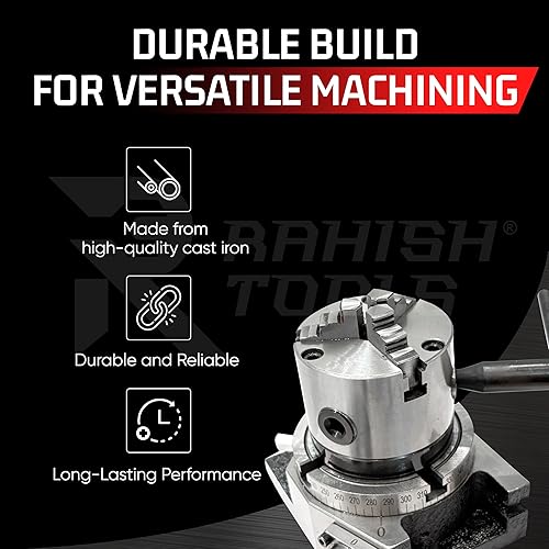 Miniatura 12 de Mesa giratoria para fresadoras 4 pulgadas (3.937 in) 4 ranuras horizontales y verticales con 4 mandíbulas de 2.756 in con mandíbula independiente