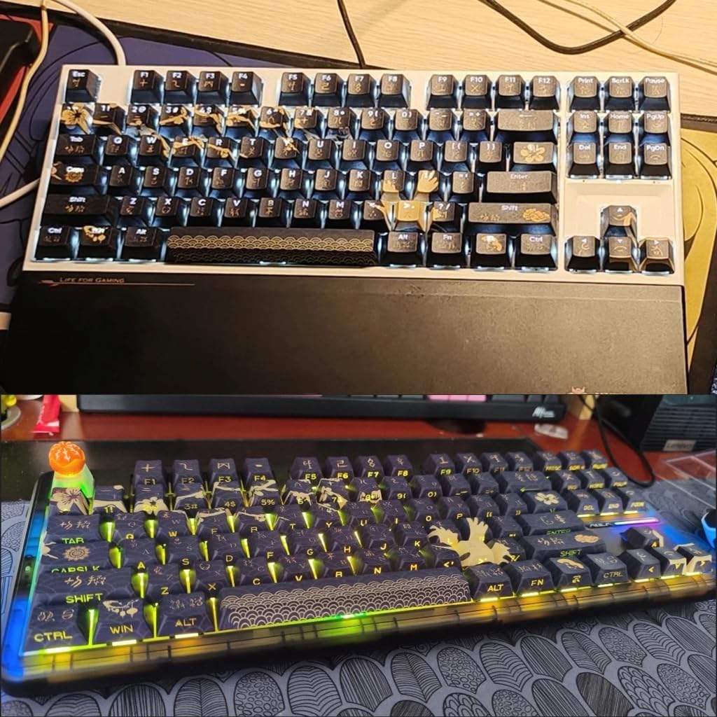 108Keys Dawns Theme Keycaps Set Original Profile PBT Thermals Sublimations for 60 80 61/64/68/75/87 Mechanical Keyboards